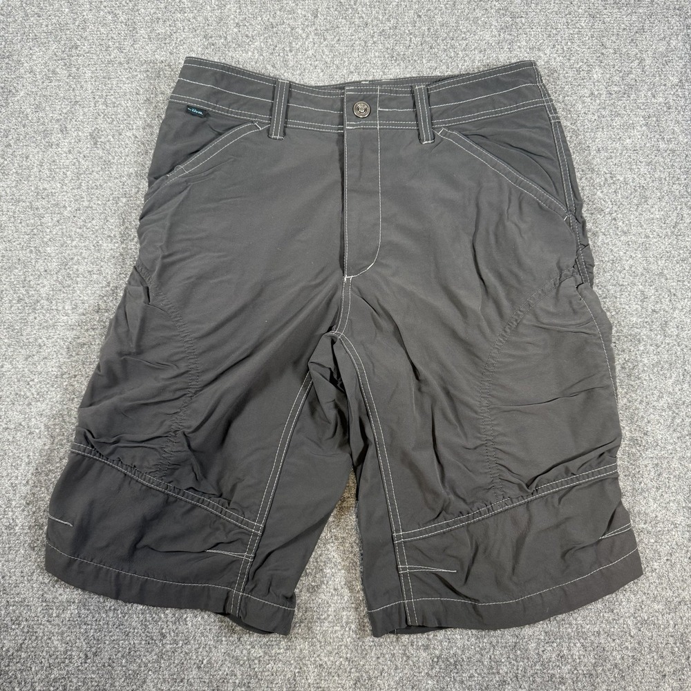 Kuhl Shorts Mens 32 (Fits 30) Black 12" Inseam Outdoor Utility Hiking Nylon